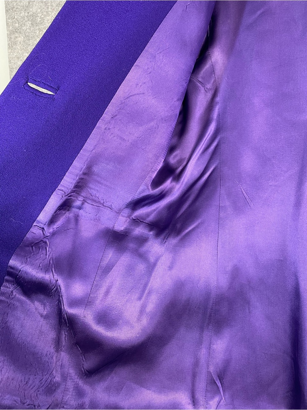 Don Vito Purple Wool Blazer Jacket Vintage Minimalist Career Chic Size 4 Office - Picture 14 of 16